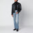 Black leather biker jacket with Web detail