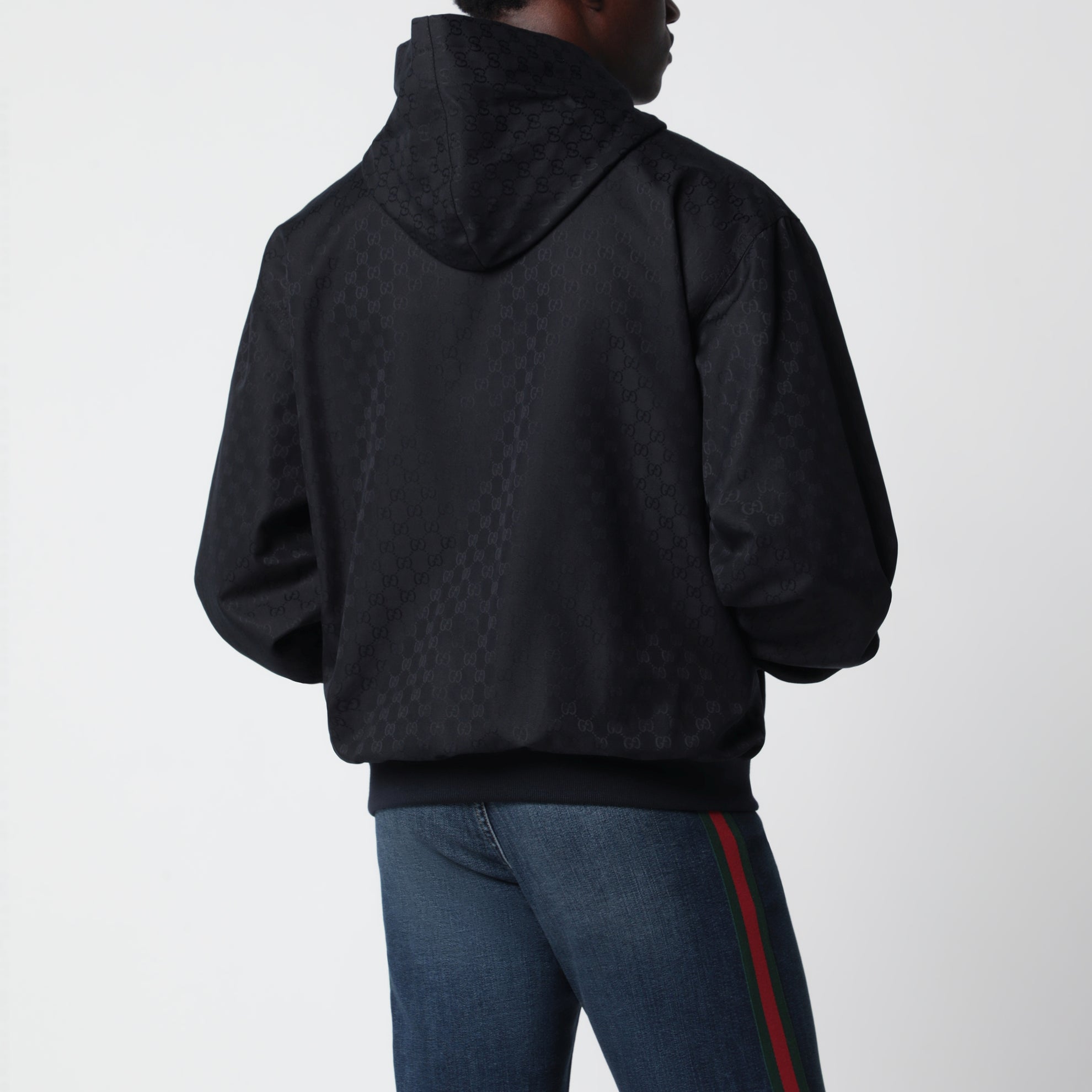 Baumwolljacke mit Reißverschluss, GG-Muster, blau