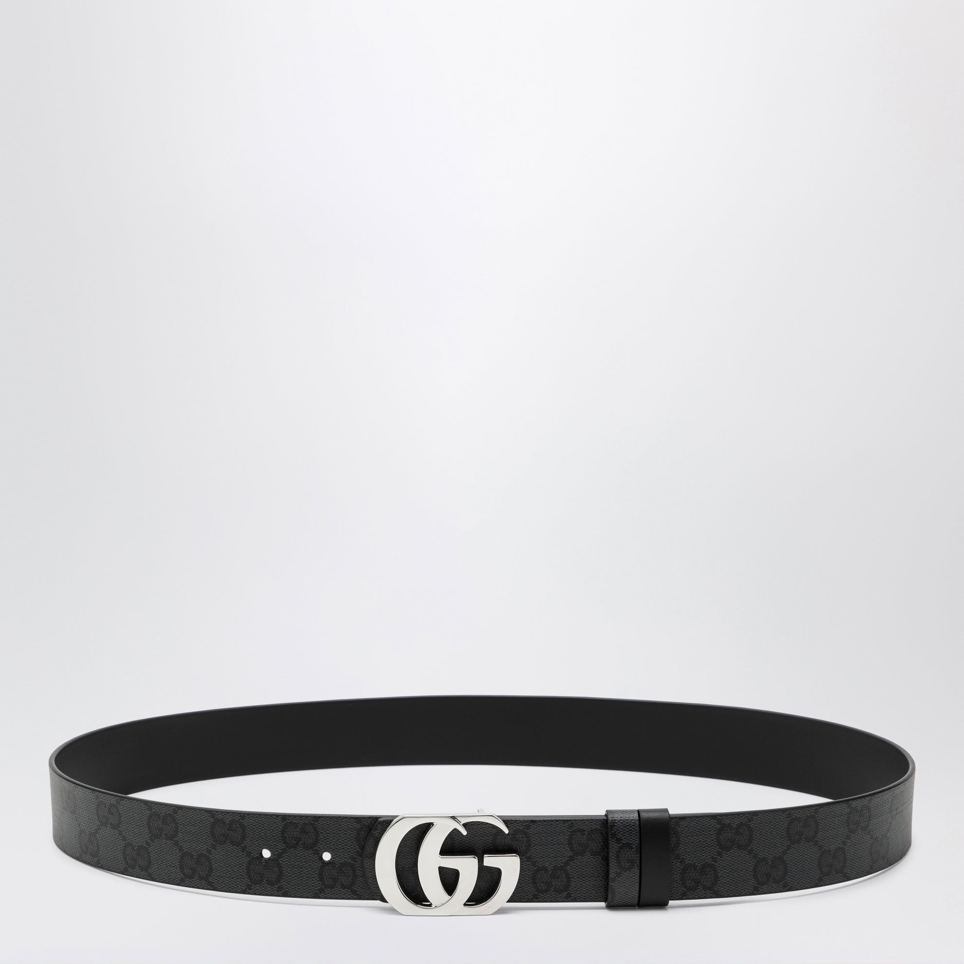 Wendegürtel Cut GG Marmont aus Stoff/Leder, schwarz
