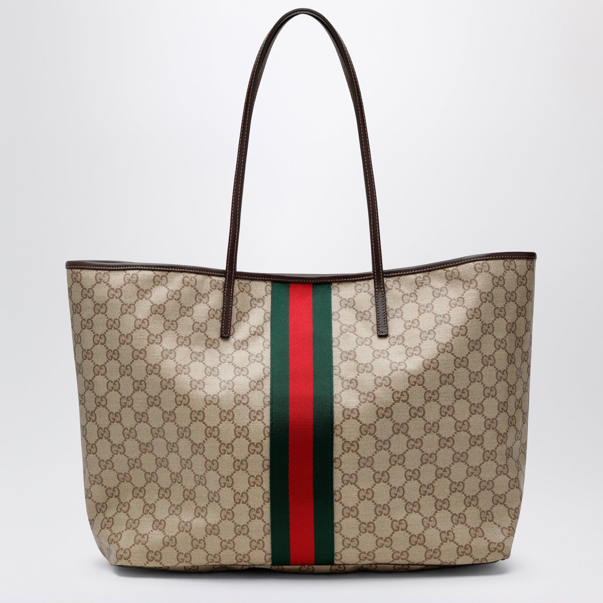 Große Tribeca Shoppingtasche aus GG-Gewebe in Braun
