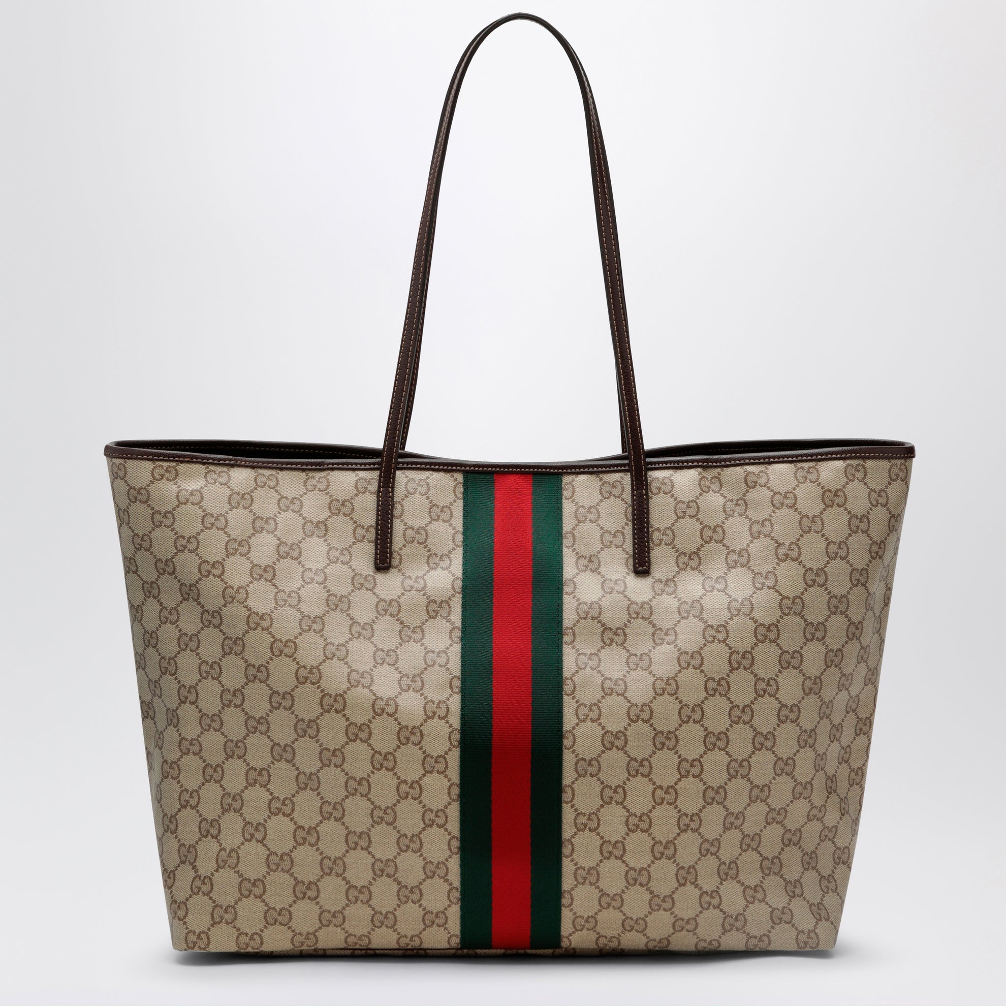 Große Tribeca Shoppingtasche aus GG-Gewebe in Braun
