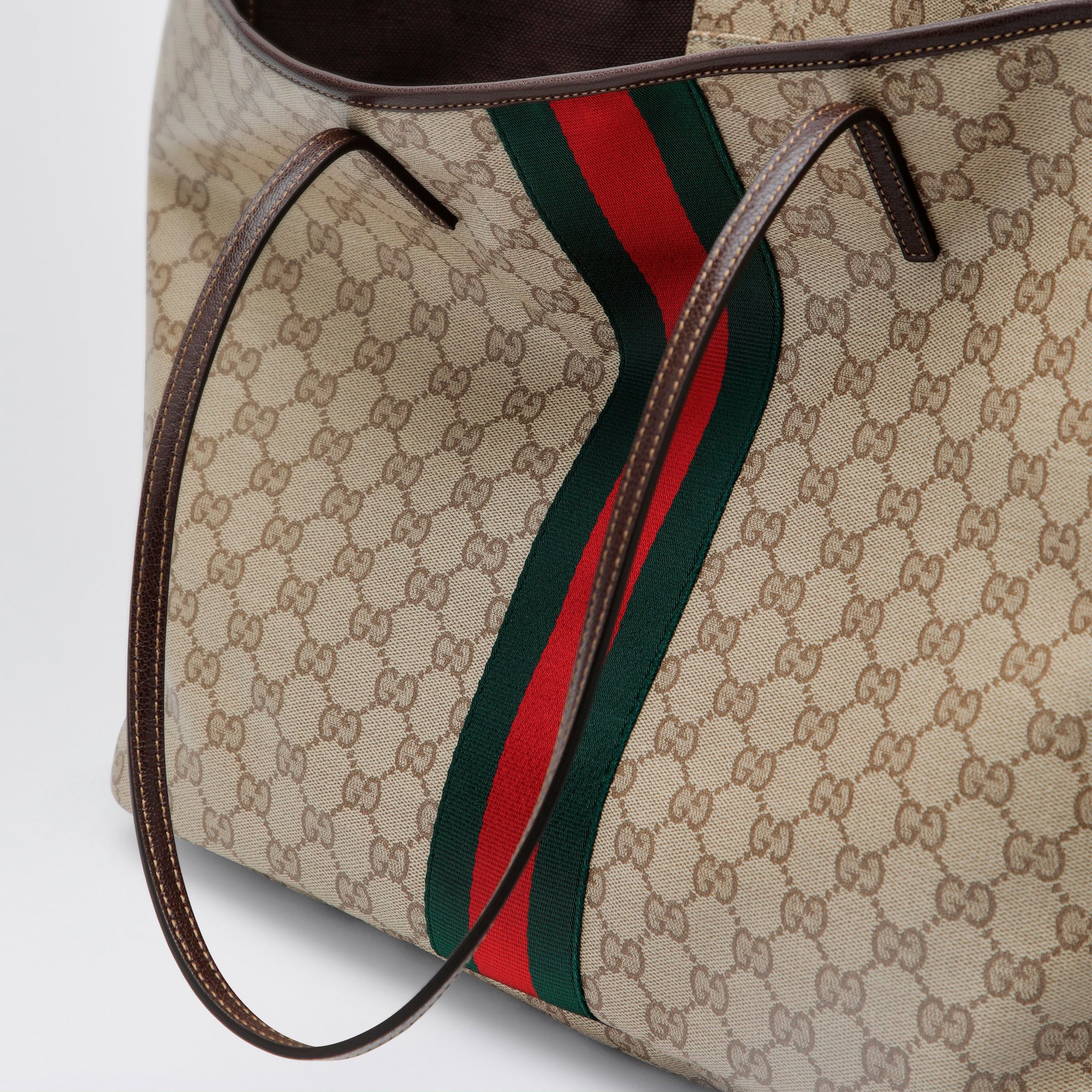 Große Tribeca Shoppingtasche aus GG-Gewebe in Braun