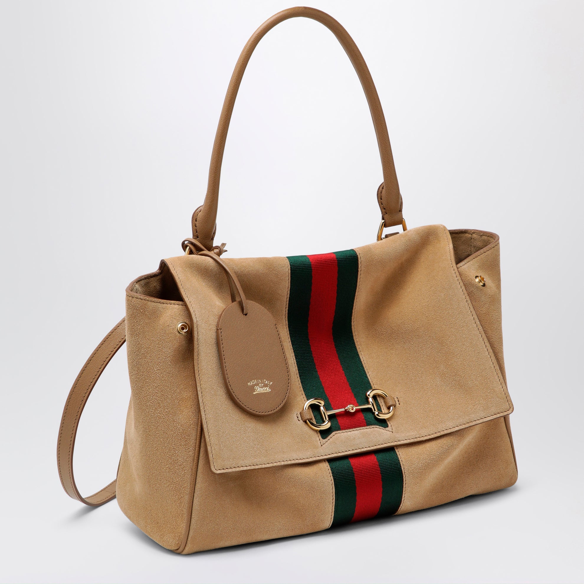 Borsa a mano Paparazzo media in camoscio sabbia