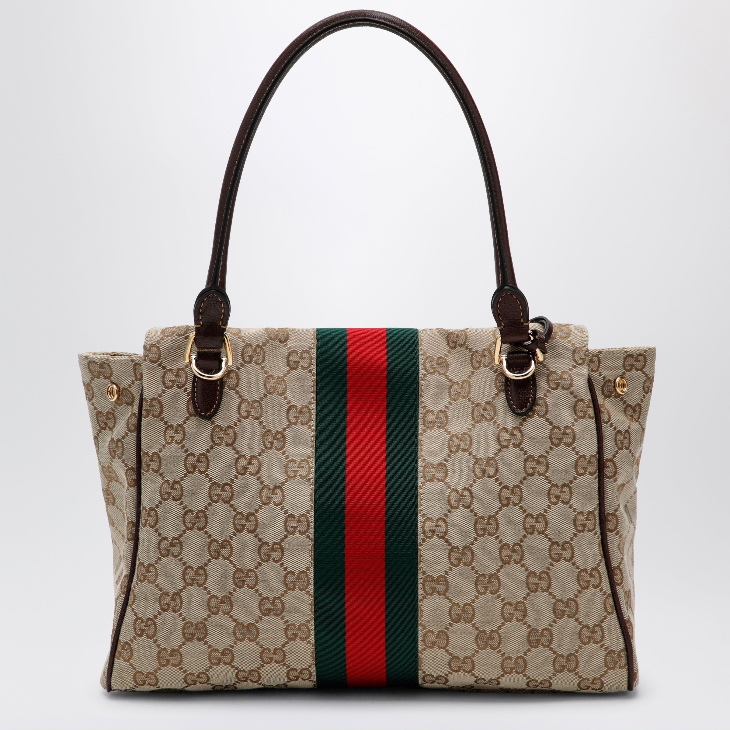 GUCCI Medium Paparazzo top-handle bag in GG canvas, brown | TheDoubleF
