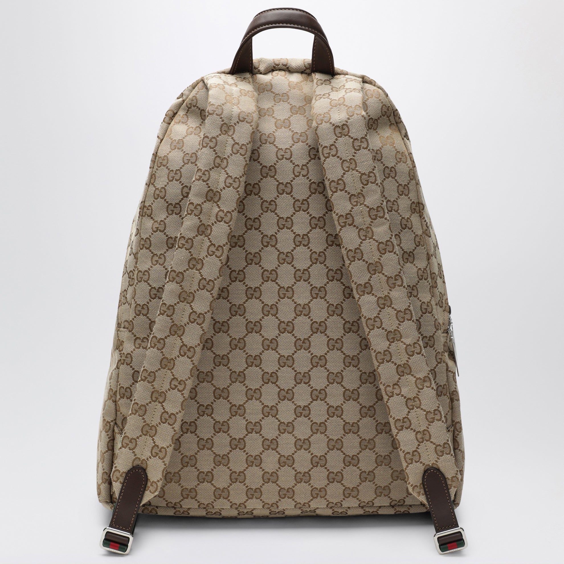 Grand sac à dos Tag en toile GG sable/marron
