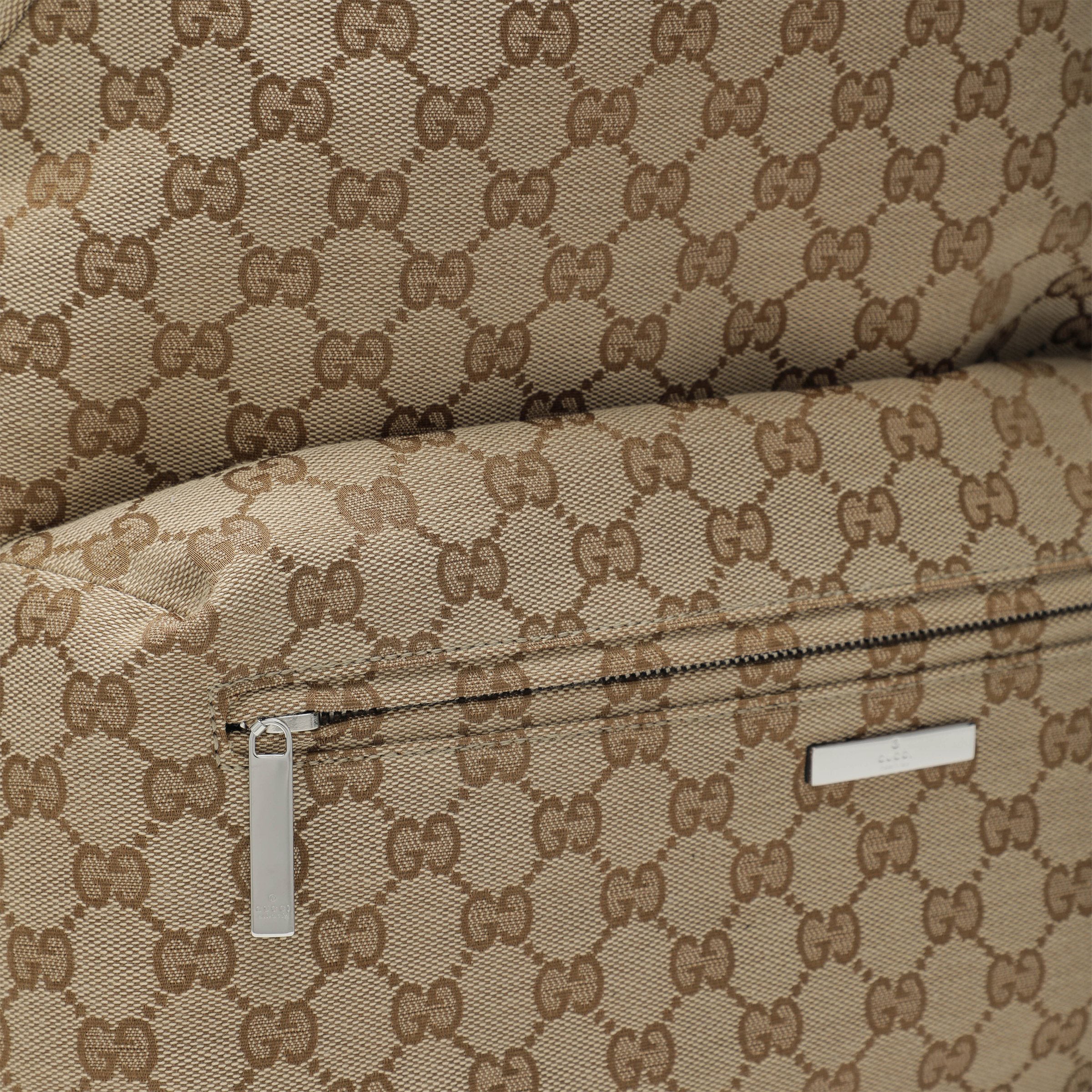 GUCCI Large Tag backpack in sand/brown GG canvas | TheDoubleF