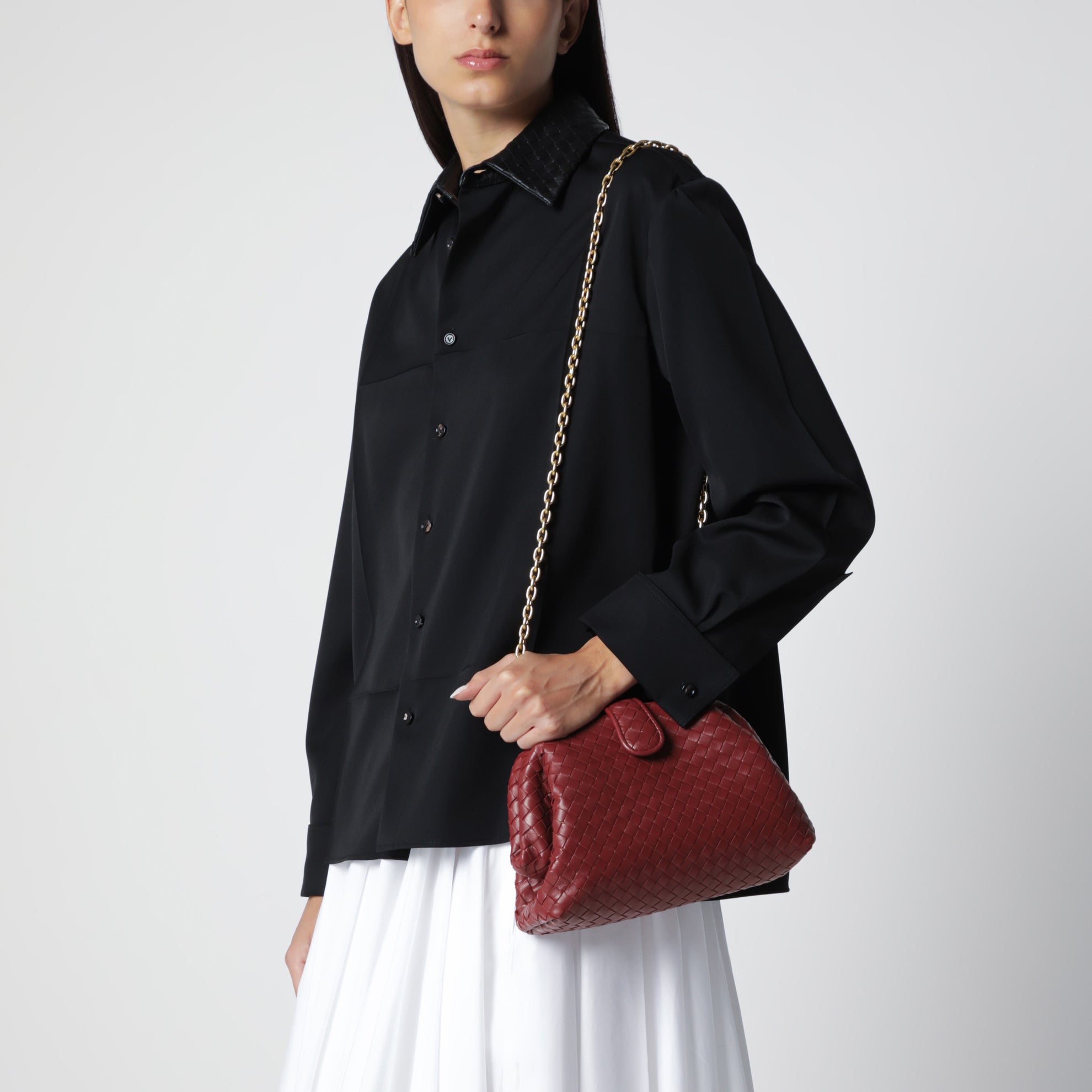 Kleine Lauren 1980 Clutch aus Lammleder in Lava Red