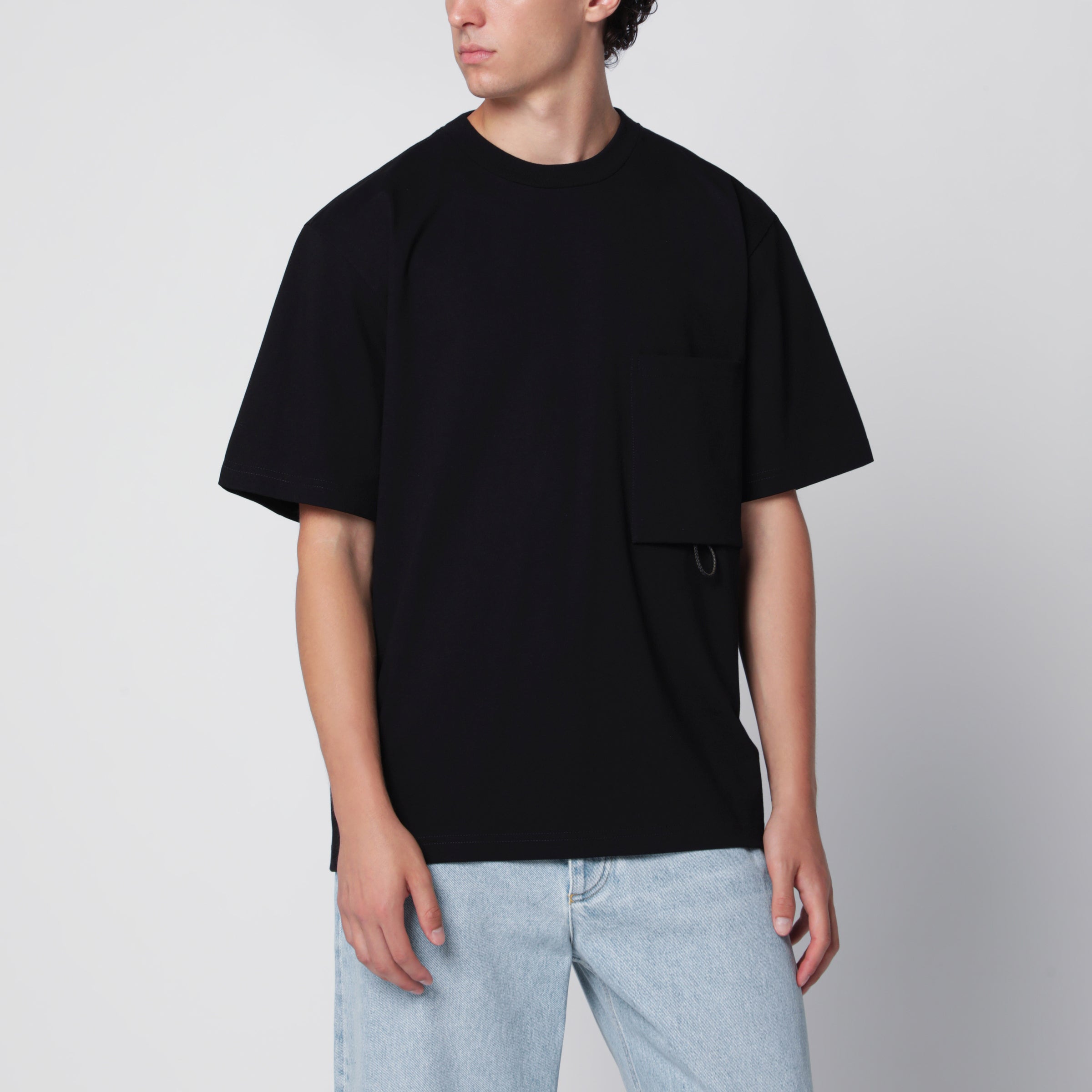 Bottega Veneta Black Cotton Jersey T-Shirt | TheDoubleF