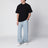 T-shirt noir en jersey de coton