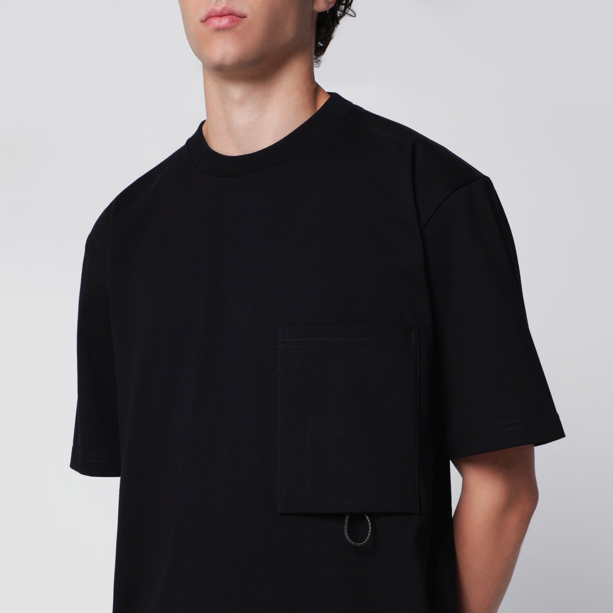 T-shirt noir en jersey de coton