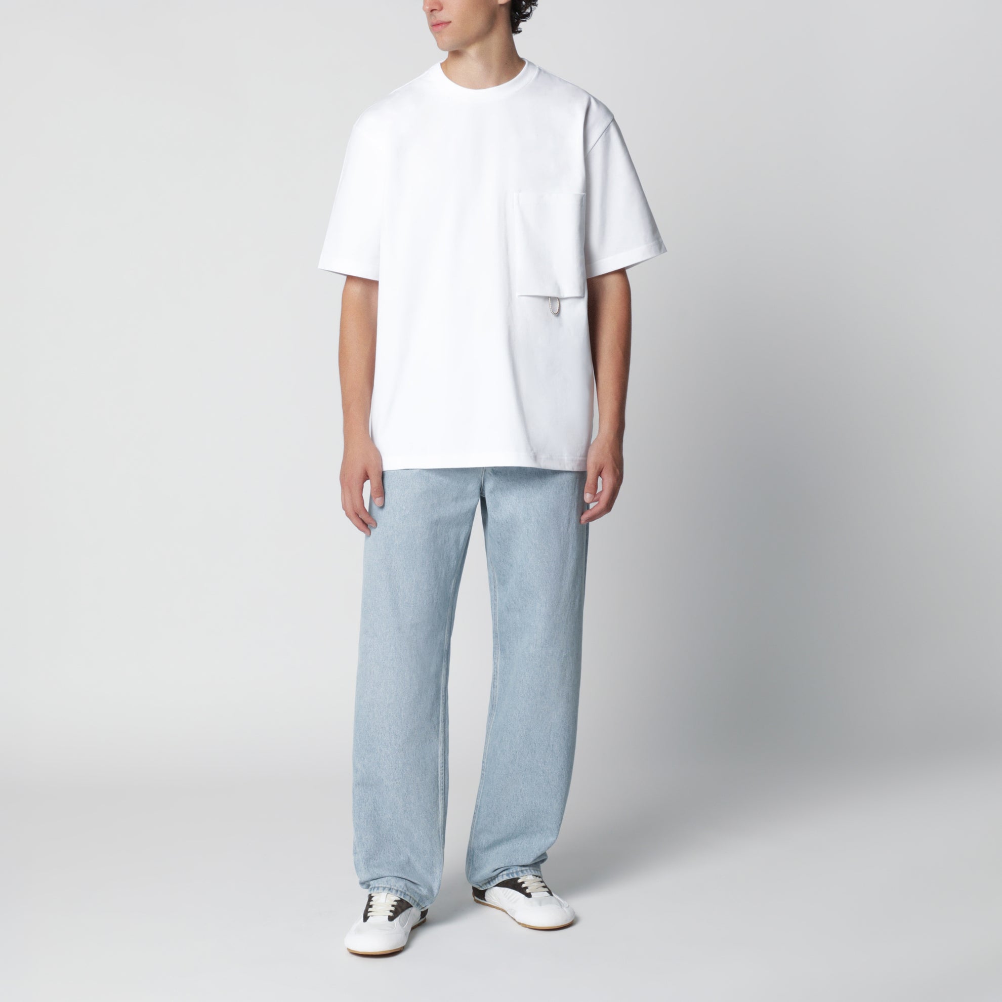 White cotton jersey T-shirt