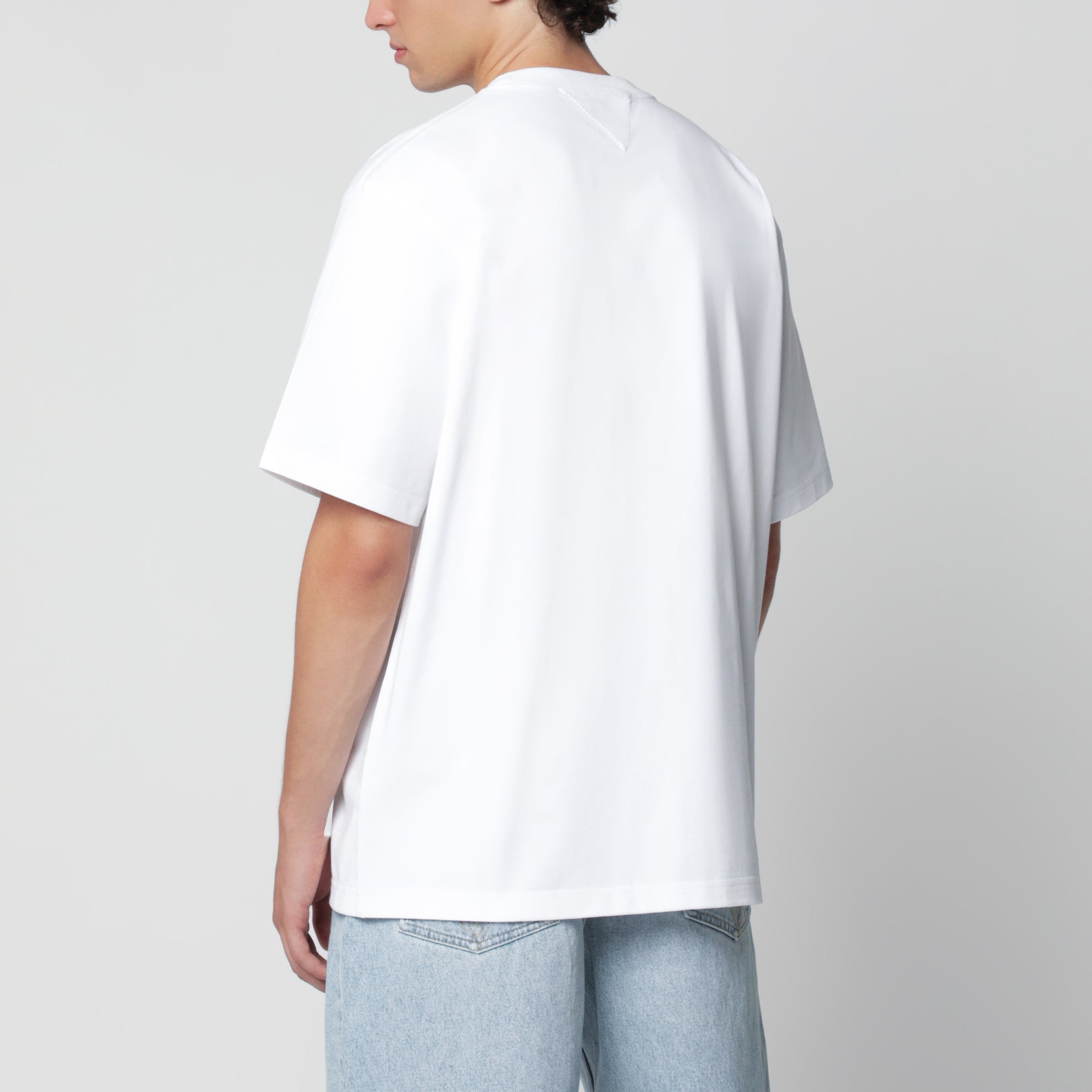 White cotton jersey T-shirt