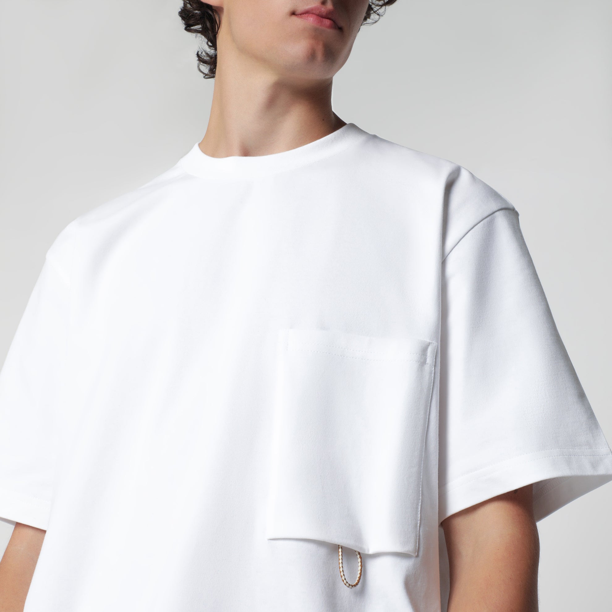 White cotton jersey T-shirt