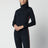 Felpa con zip in jersey di cotone a coste blu