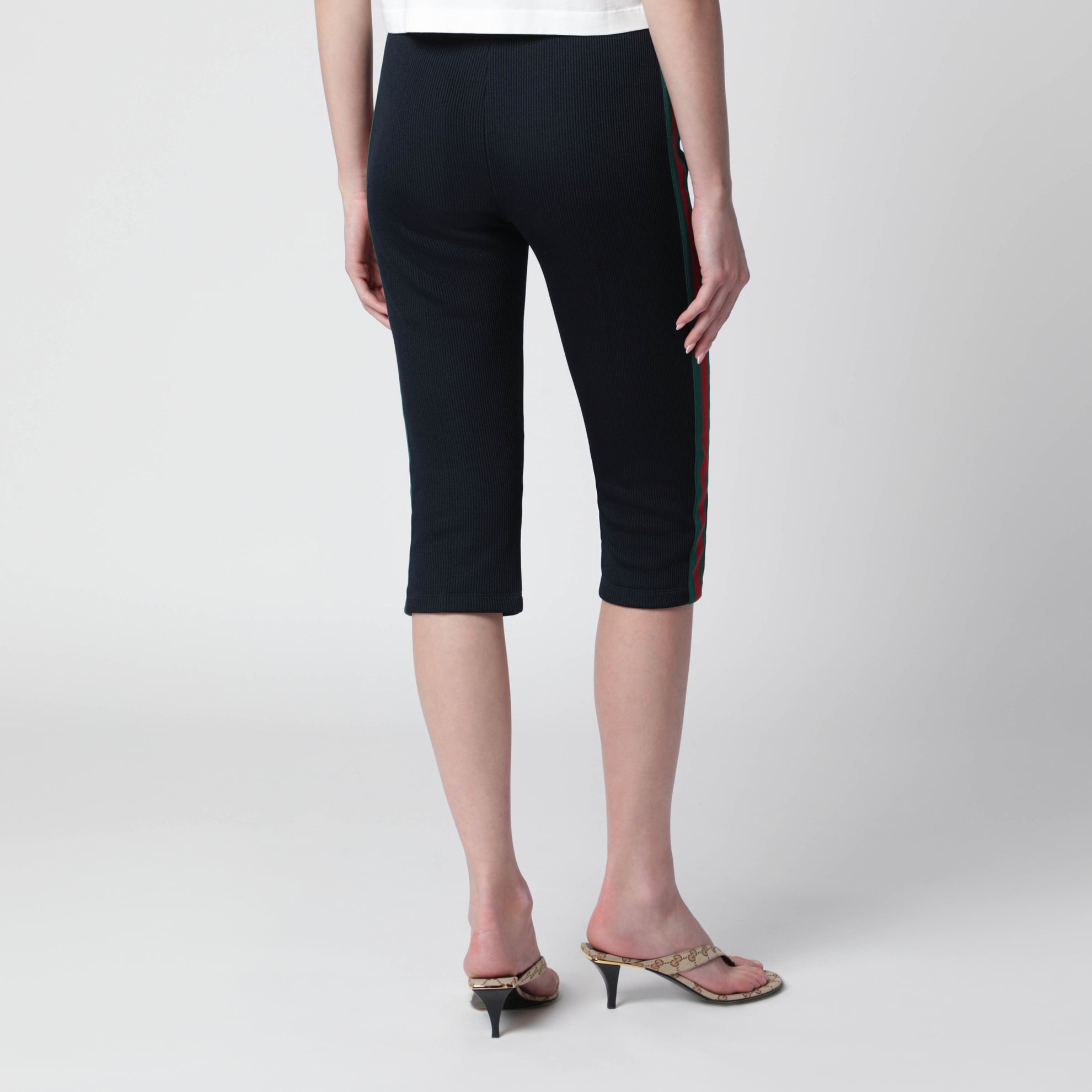 Pantalon en jersey de coton côtelé Web bleu