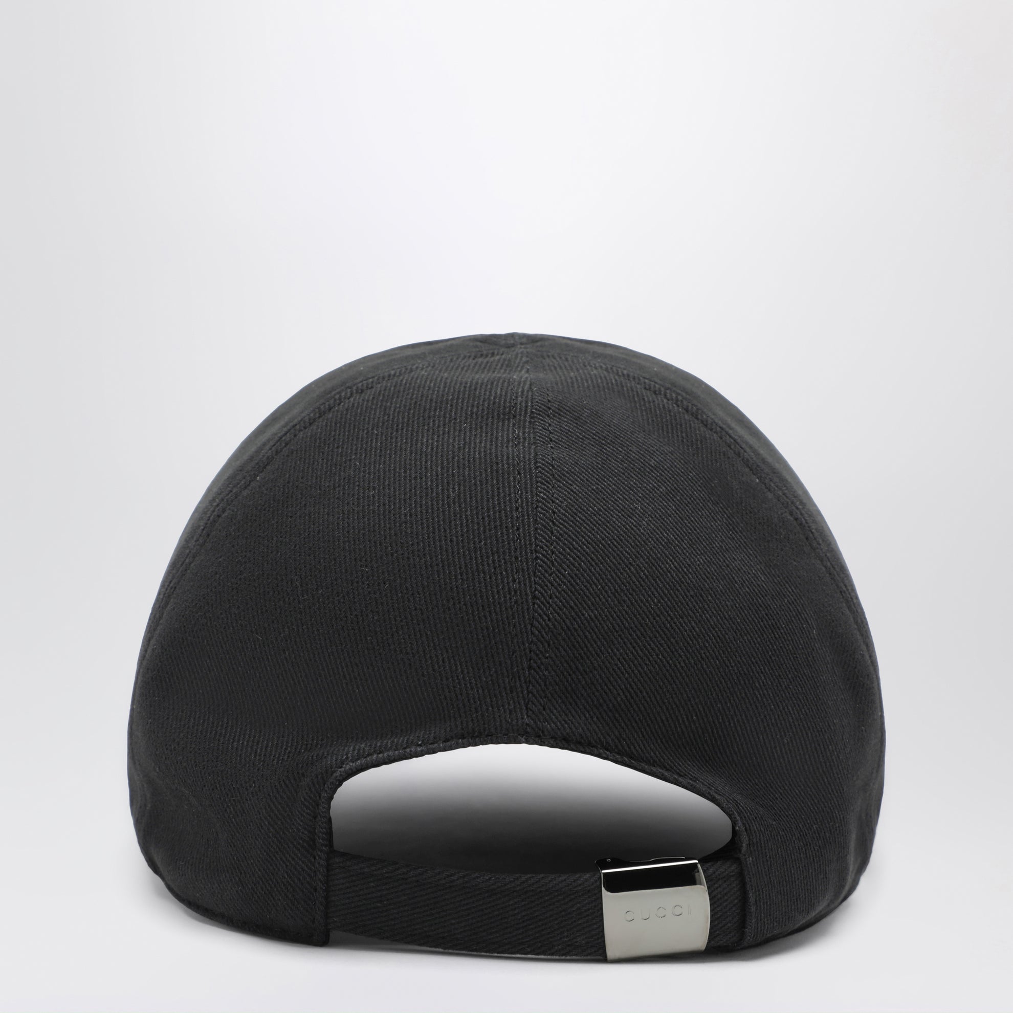 Baseballkappe aus schwarzer Baumwolle mit gesticktem Logo