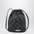 Mini borsa a secchiello in denim GG délavé blu