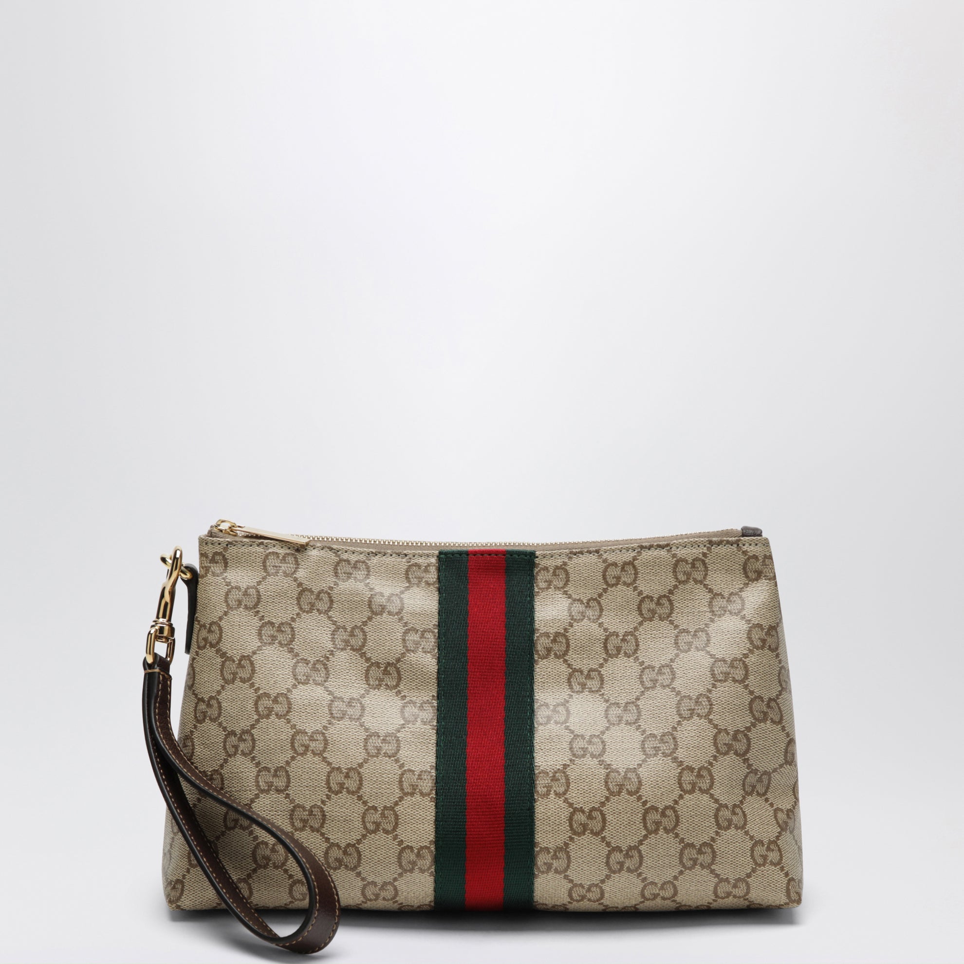 Small GG pouch with Web ribbon