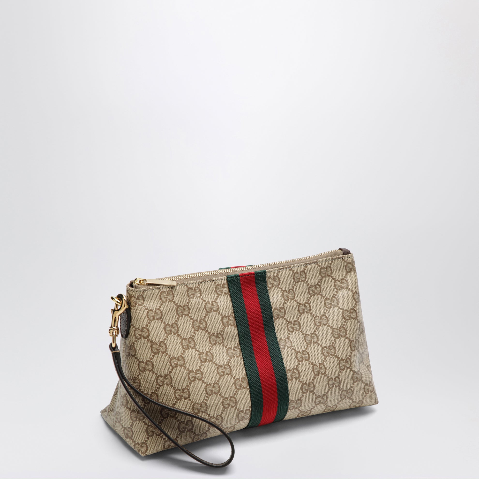 Small GG pouch with Web ribbon
