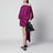 Off-shoulder mini dress in wool-silk blend, violet