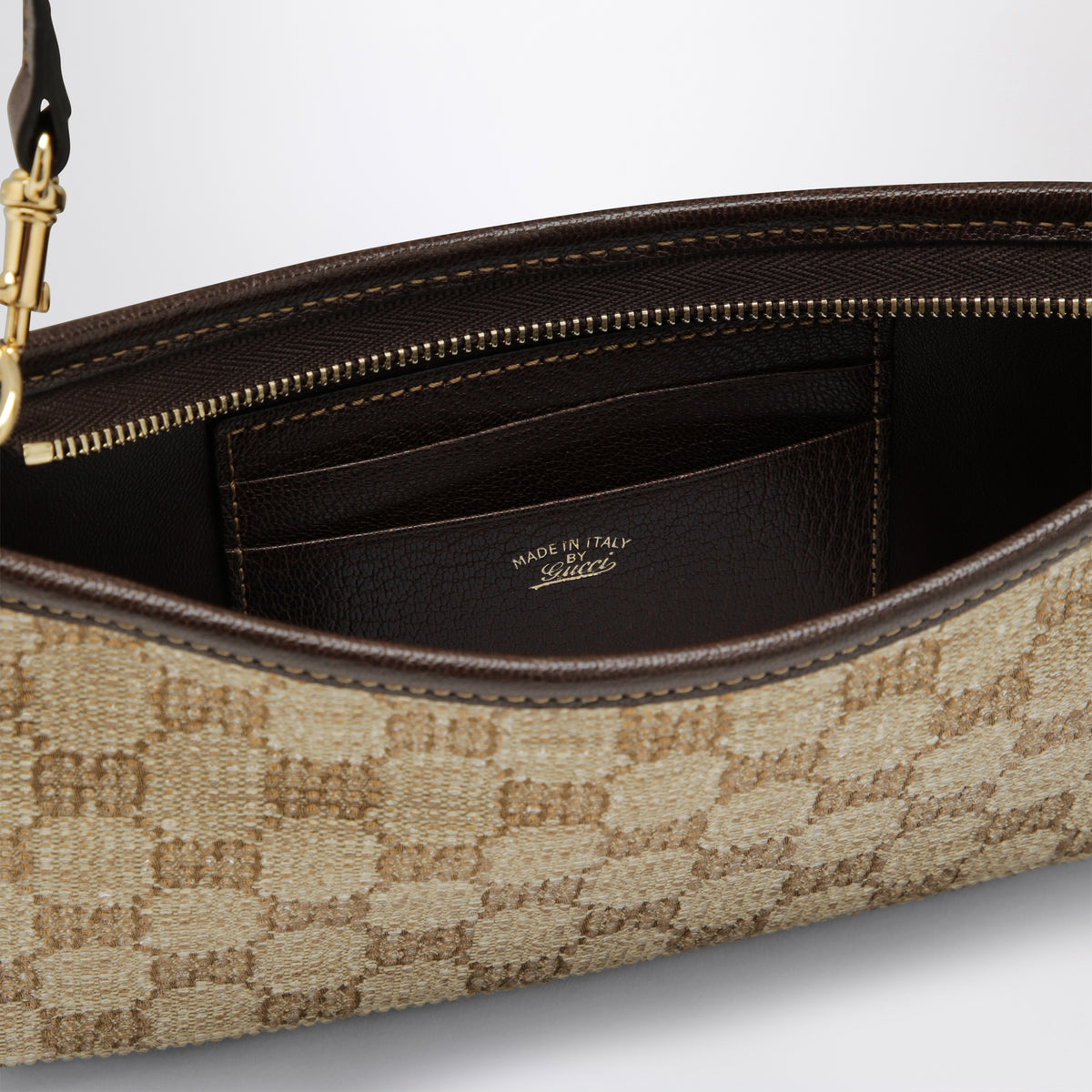 Borsa a spalla Gossip marrone in tessuto GG