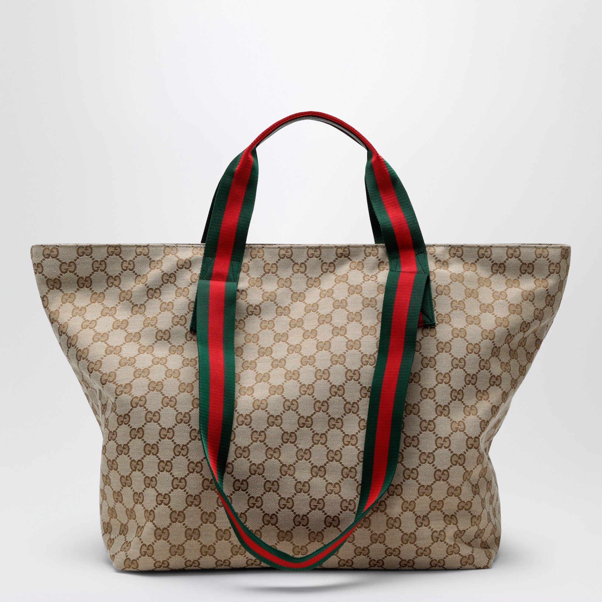 Shopping-Tasche in mittlerer Größe aus GG-Gewebe in Sandbeige