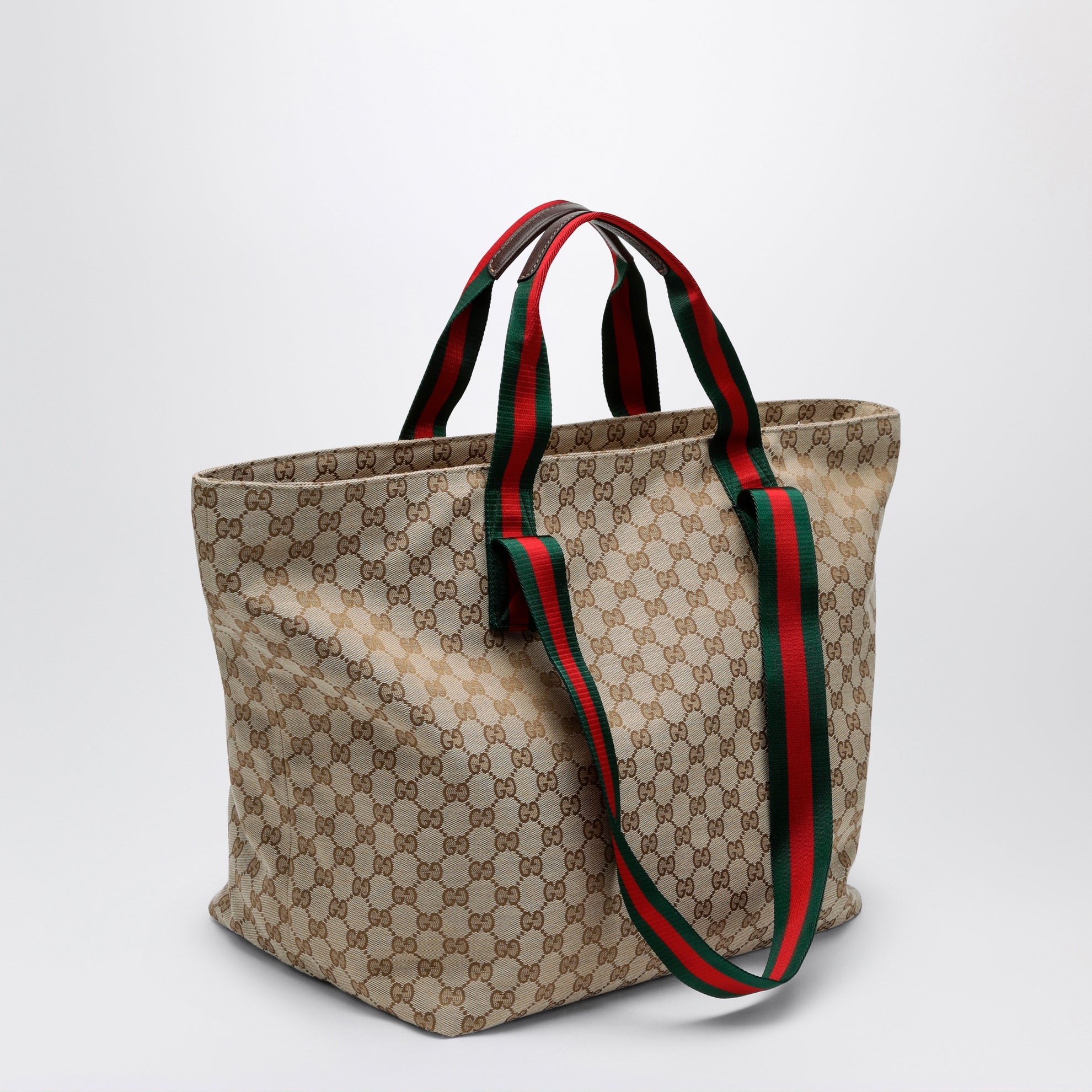 Shopping-Tasche in mittlerer Größe aus GG-Gewebe in Sandbeige