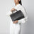 Small Barbara tote bag in espresso woven leather