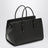 Small Barbara tote bag in espresso woven leather
