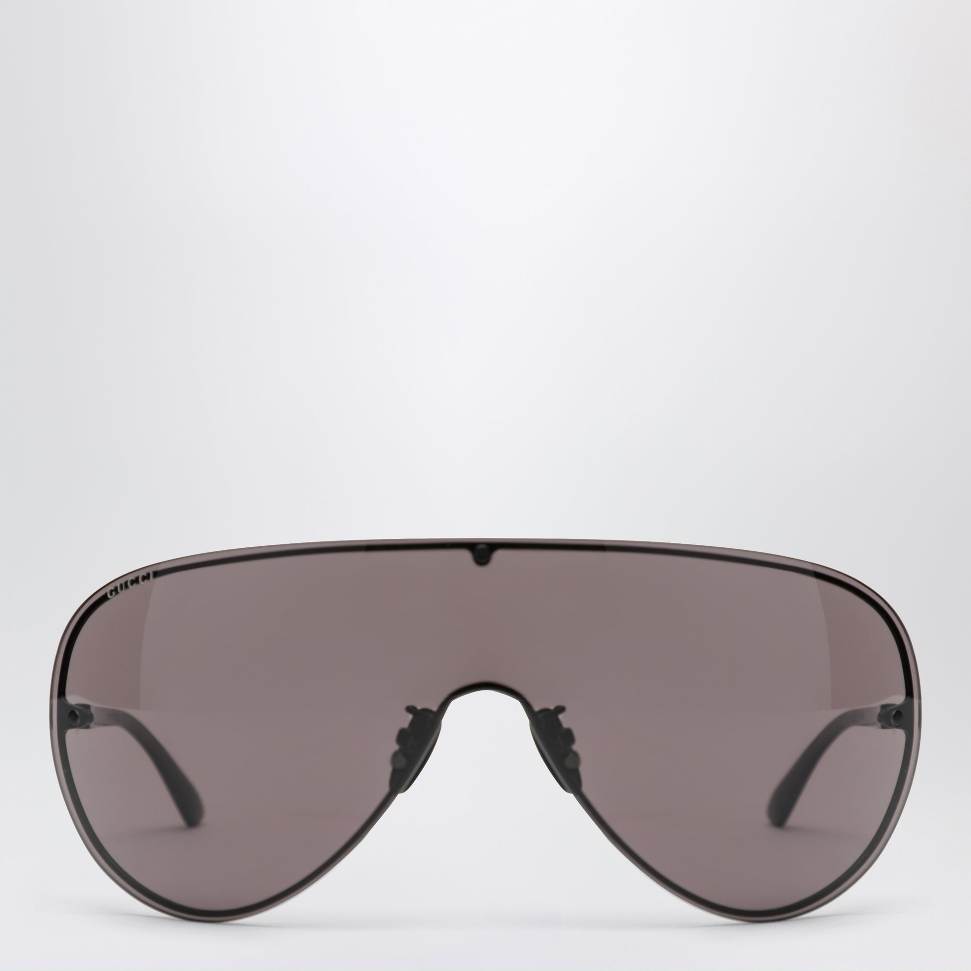 Lunettes de soleil masque en métal noires