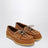 Pier boat shoes with Intrecciato detail in suede, tannin