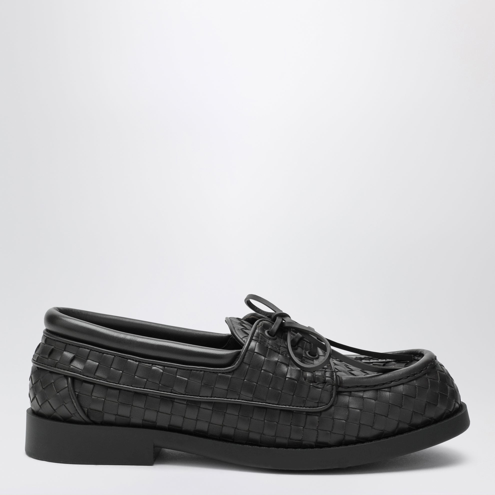 Scarpe da barca Pier Intrecciato in pelle espresso