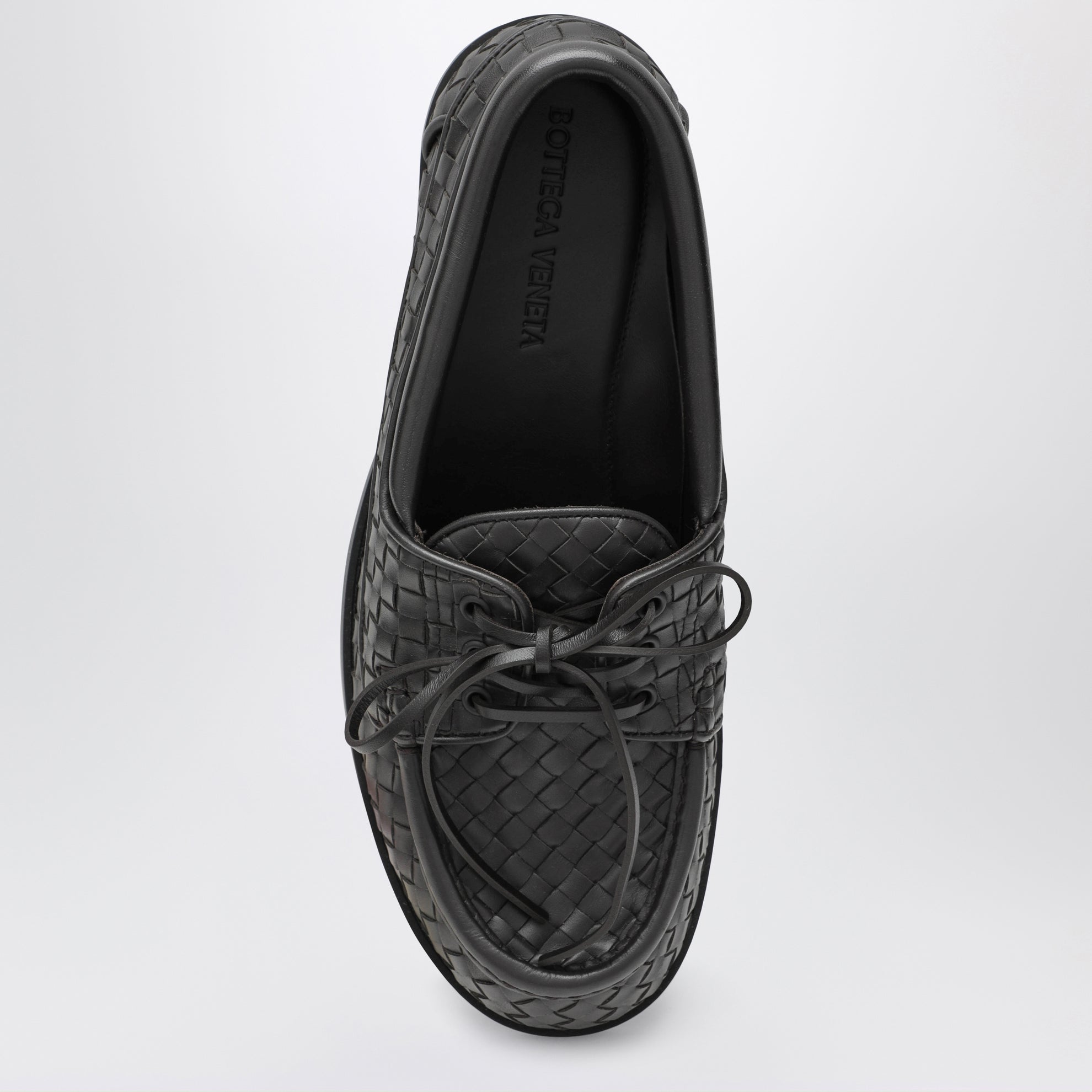 Scarpe da barca Pier Intrecciato in pelle espresso