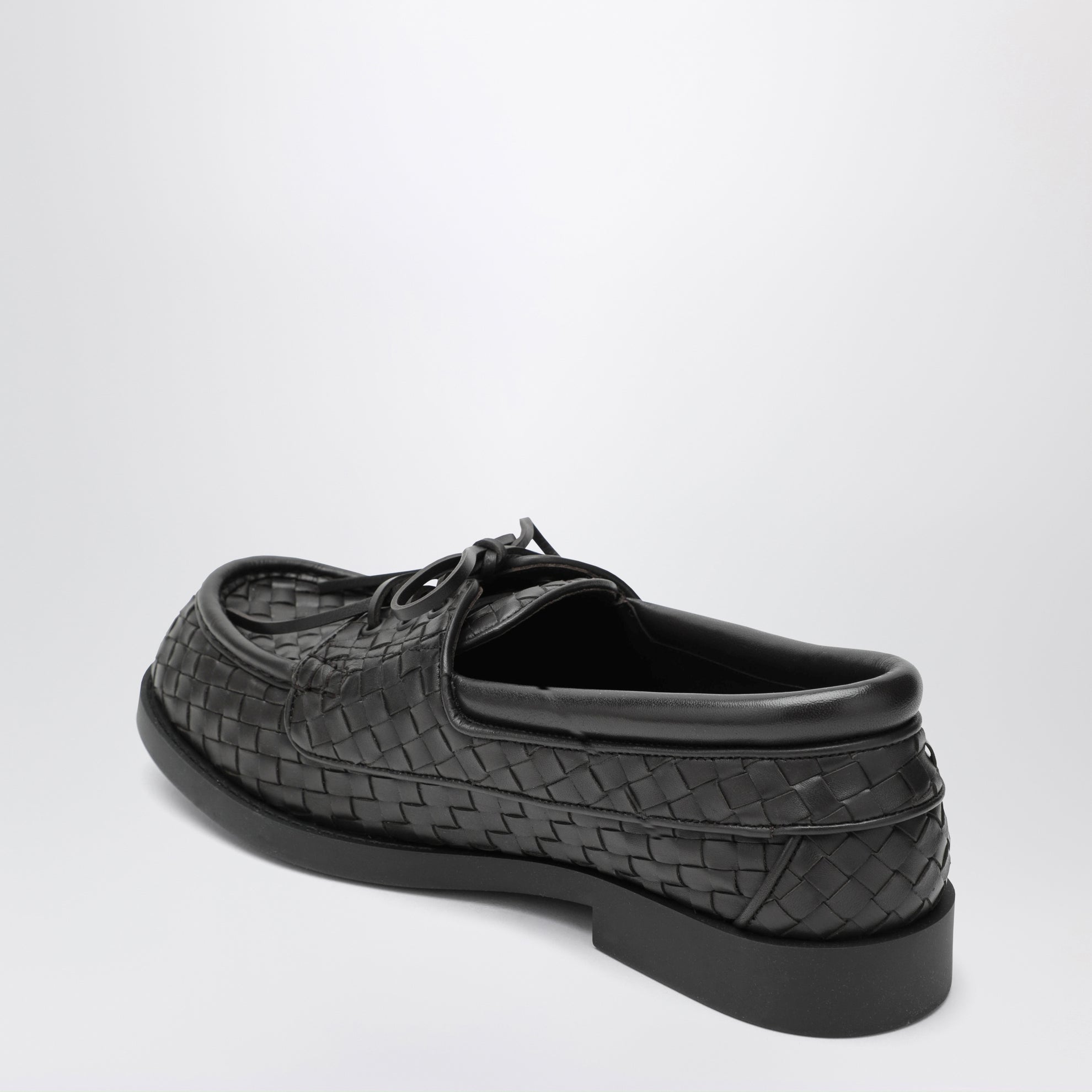Scarpe da barca Pier Intrecciato in pelle espresso