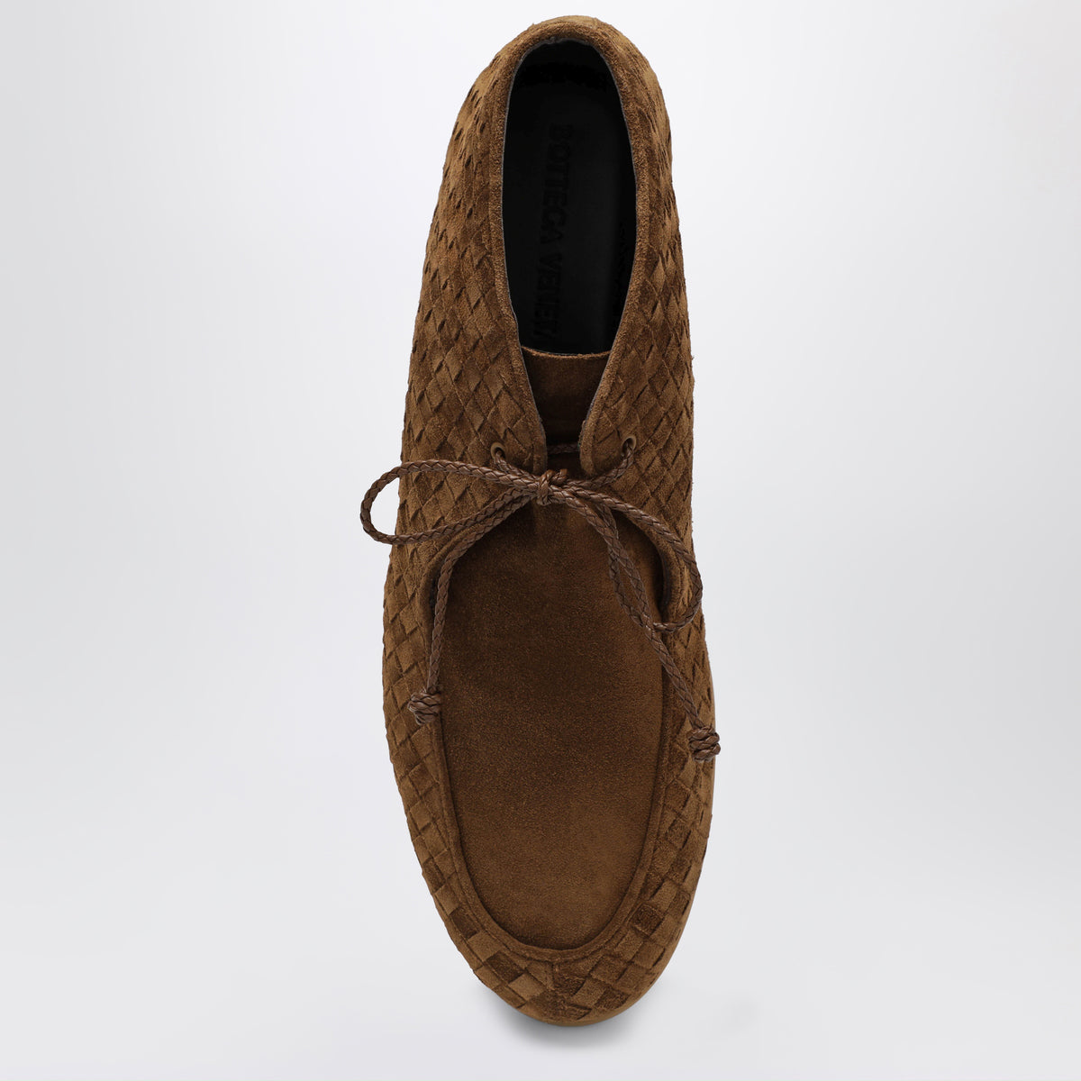 Braune Schnürschuhe aus Intreccio-Wildleder