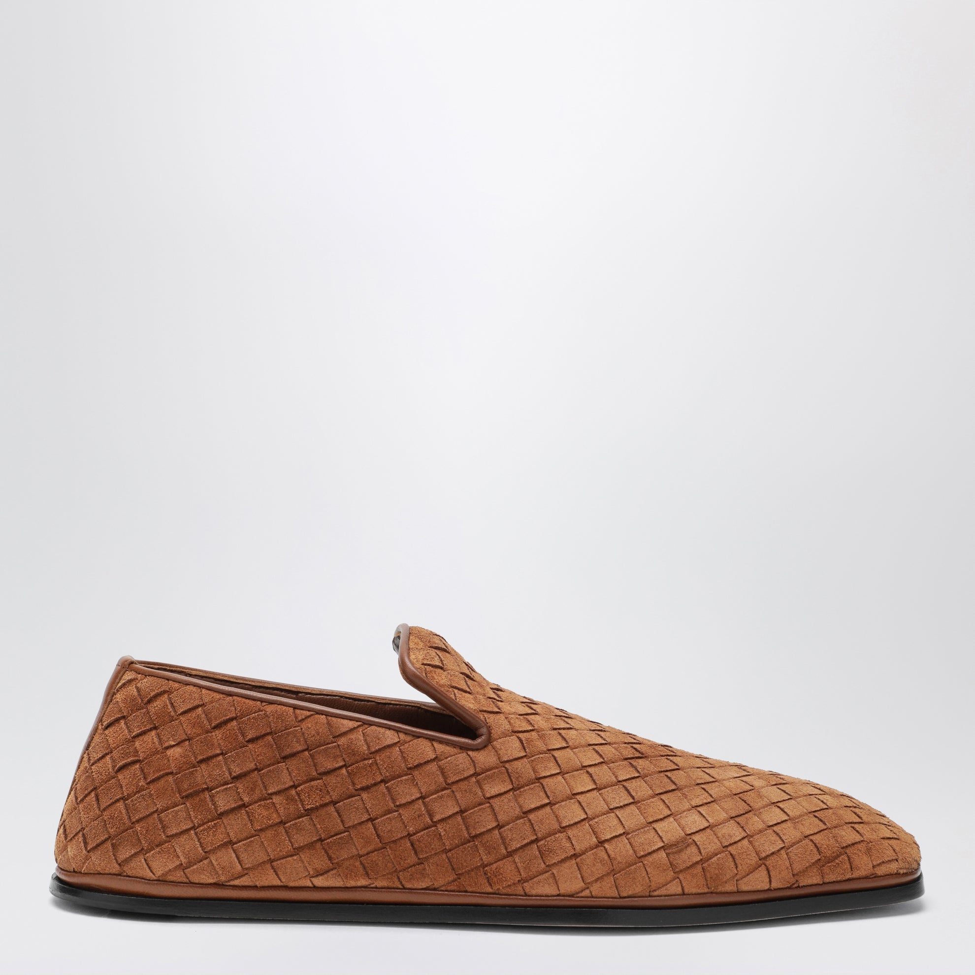 Slipper Palazzo in suede Intrecciato marrone chiaro