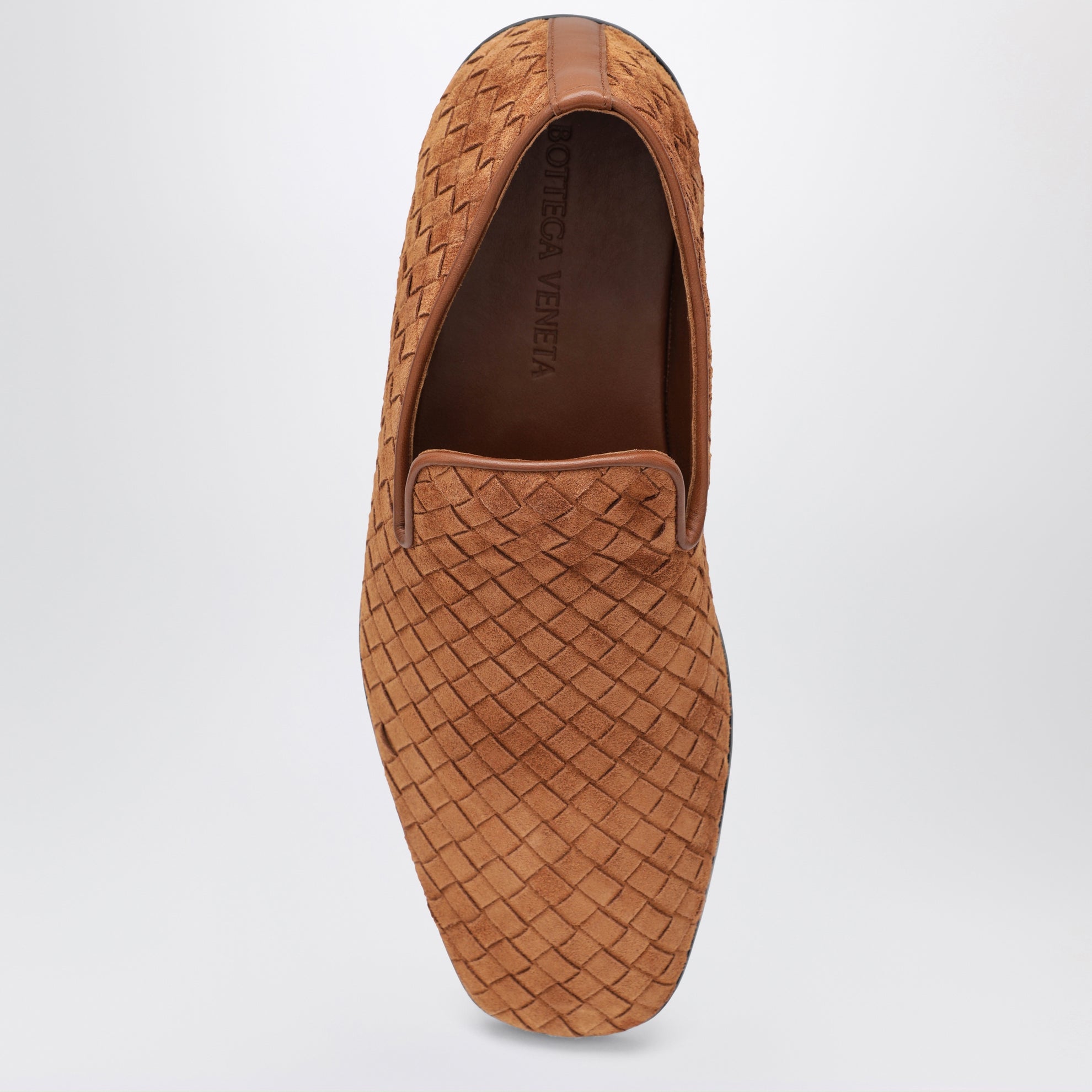 Slipper Palazzo in suede Intrecciato marrone chiaro