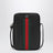 Tasche aus schwarzem Leder mit Web-Detail