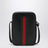 Tasche aus schwarzem Leder mit Web-Detail