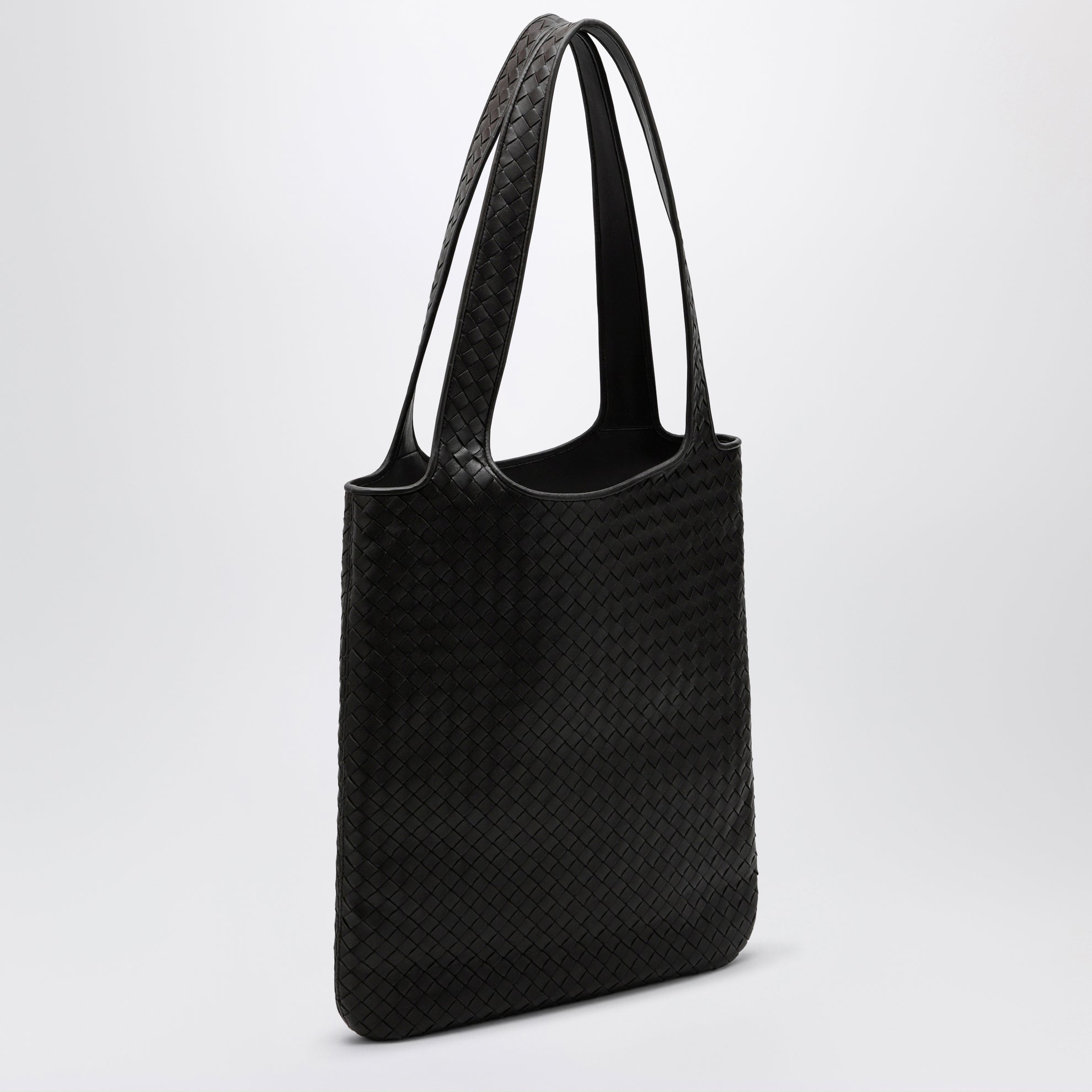 Veneto Tote-Bag mit Intrecciato aus Nappa, Espresso