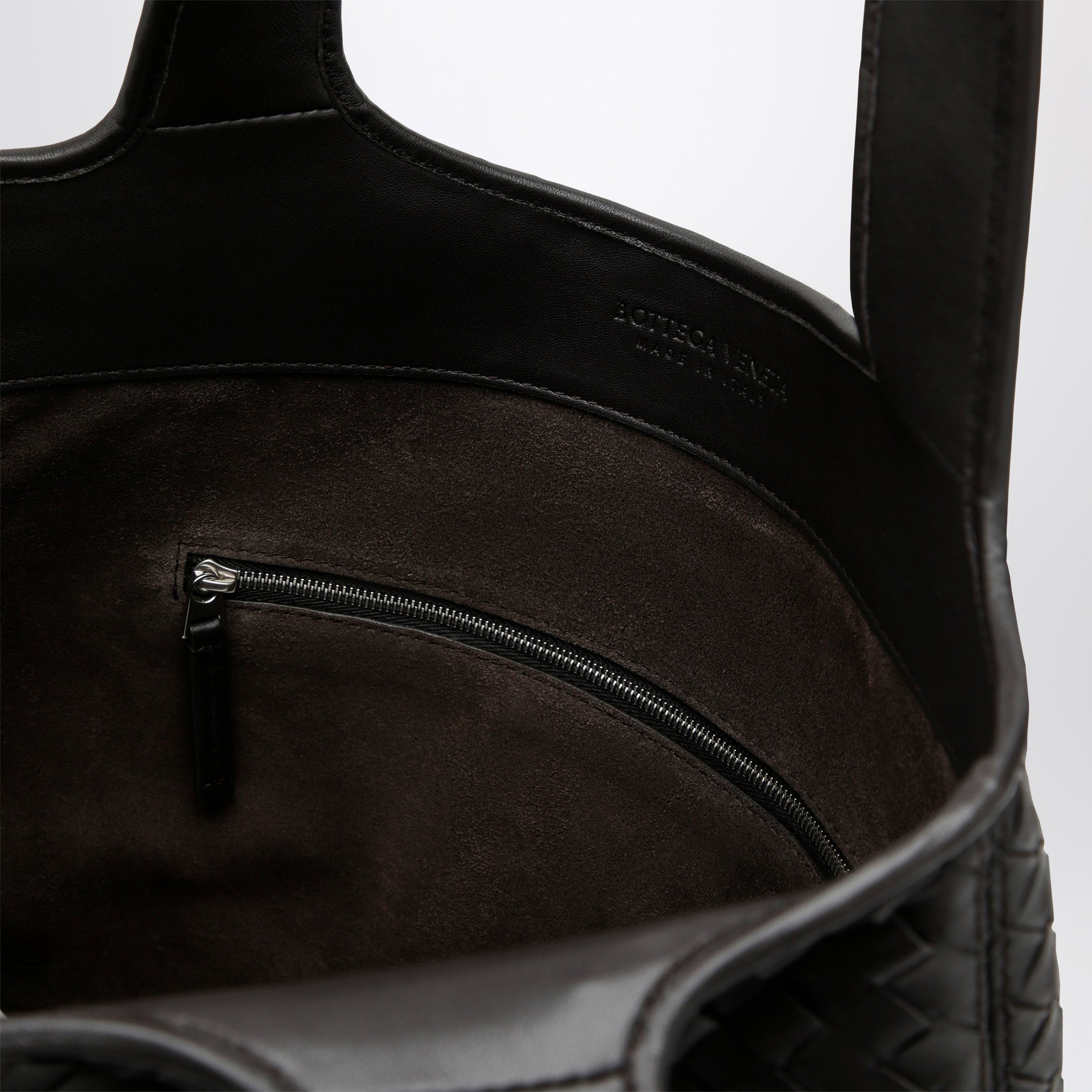 Veneto Tote-Bag mit Intrecciato aus Nappa, Espresso