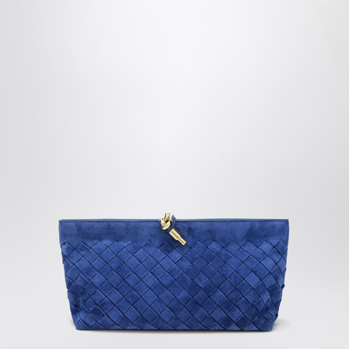 Andiamo pouch in Blue Royal Intrecciato suede