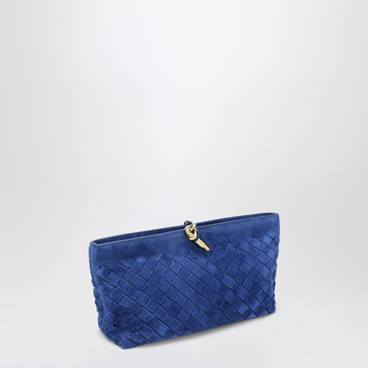 Andiamo pouch in Blue Royal Intrecciato suede