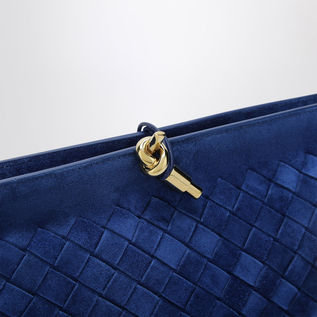 Andiamo pouch in Blue Royal Intrecciato suede