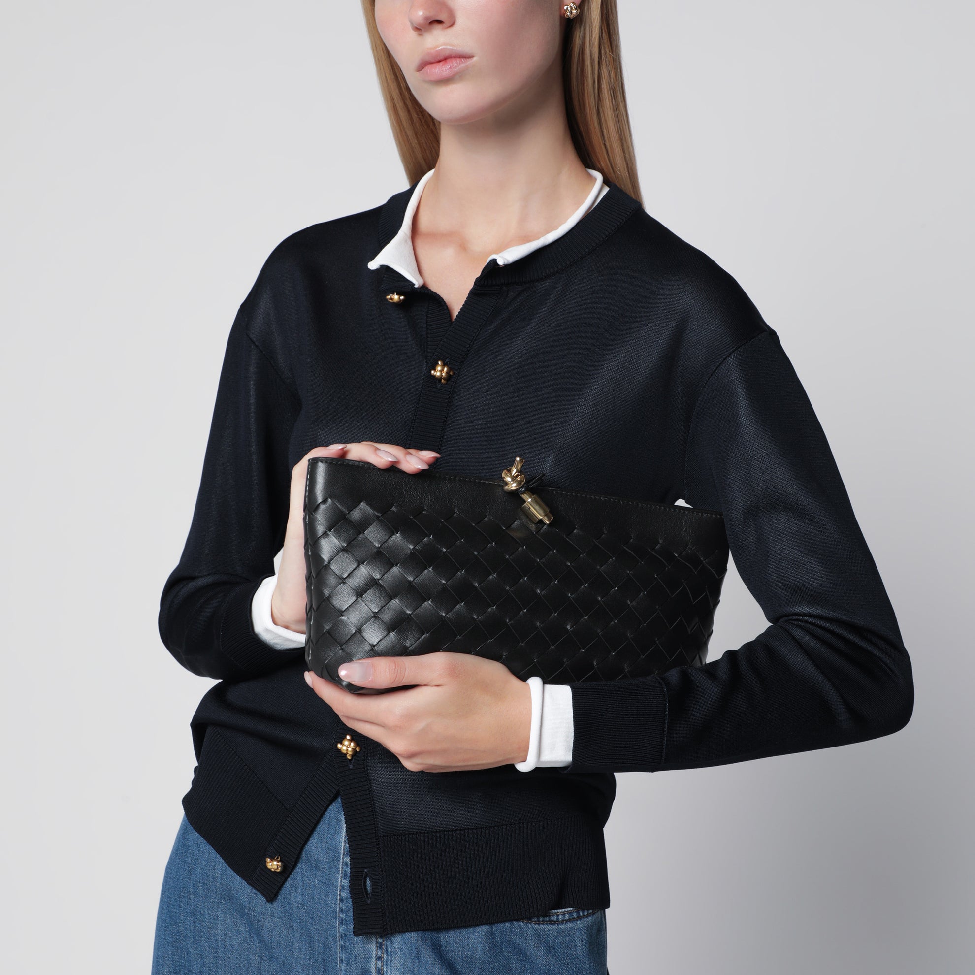 Pochette Andiamo en cuir nappa noir