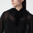 Seidengeorgette-Bluse mit Spitze und Schleife in Schwarz