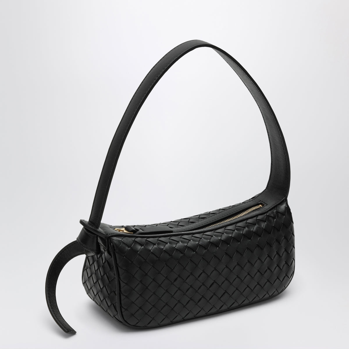 Black Nodo shoulder bag in nappa leather