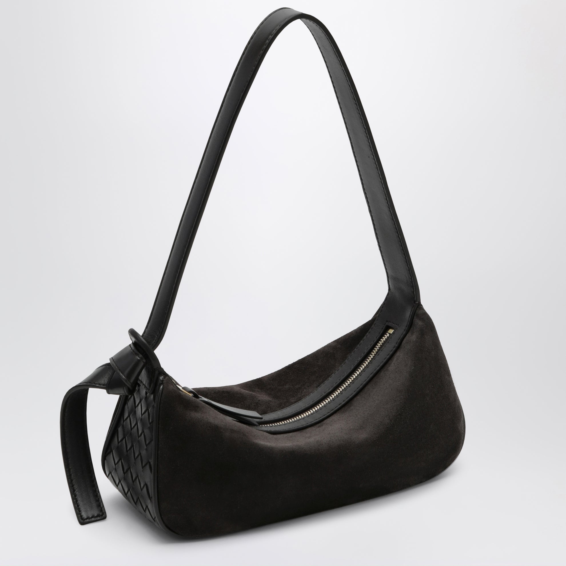 Sac à épaule Nodo tressé en cuir de veau espresso