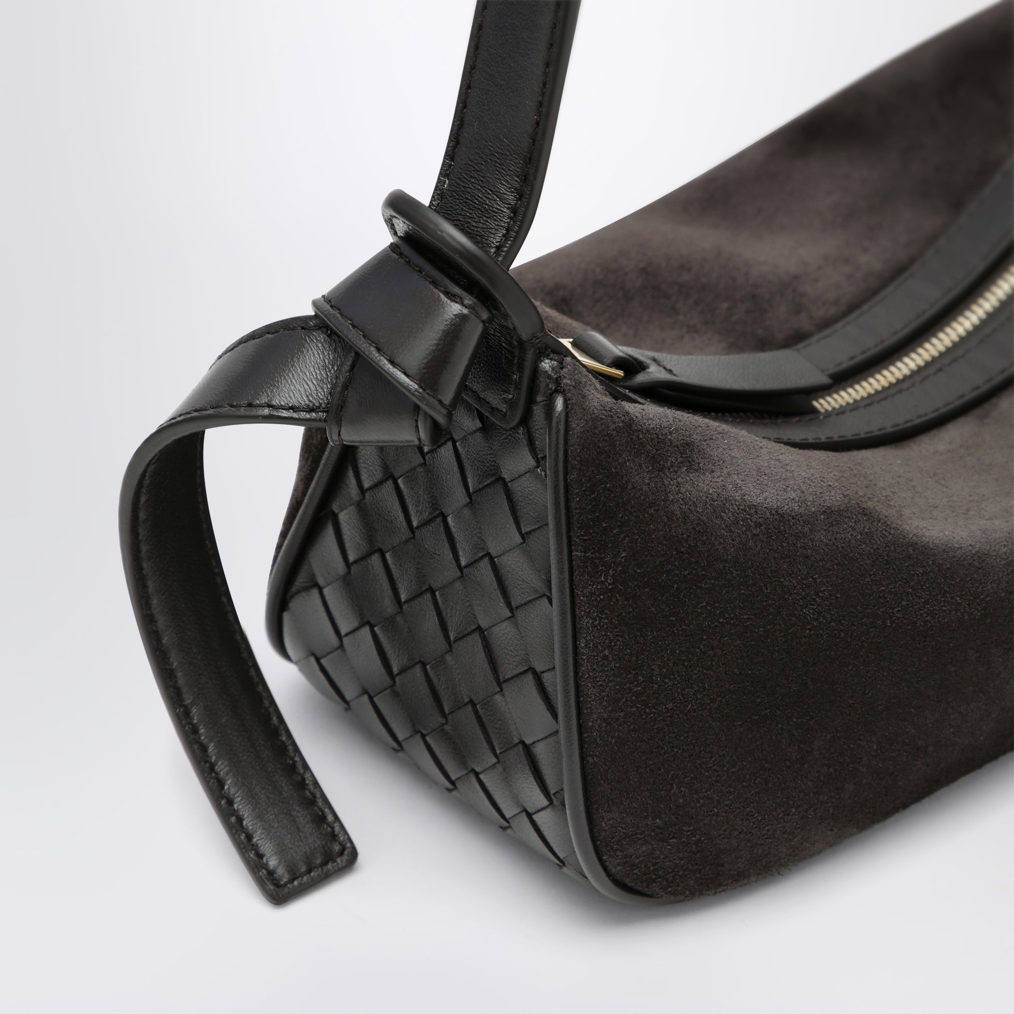 Sac à épaule Nodo tressé en cuir de veau espresso