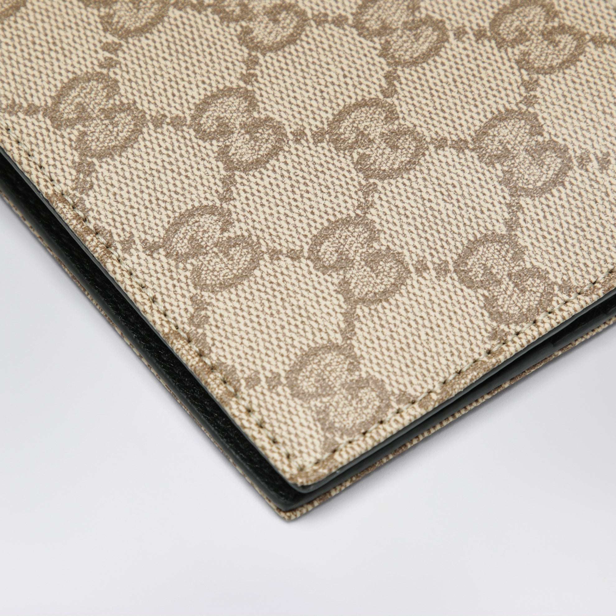 Portafoglio bi-fold Essence Classic in tela GG beige sabbia